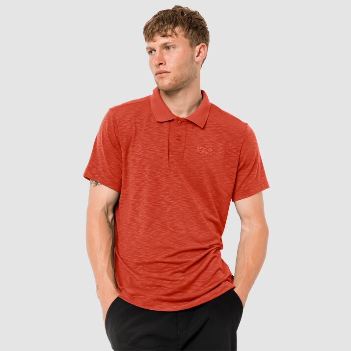 Camisa Polo Jack Wolfskin Travel Hombre Rojos Mexico-8541716